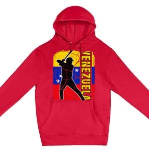 Venezuelan Baseball Player Venezuela Flag Baseball Fans Premium Pullover Hoodie