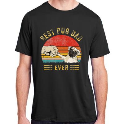 Vintage Best Pug Dad Ever Pug Lover Father's Day Adult ChromaSoft Performance T-Shirt