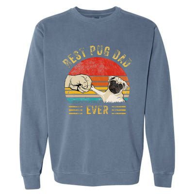 Vintage Best Pug Dad Ever Pug Lover Father's Day Garment-Dyed Sweatshirt