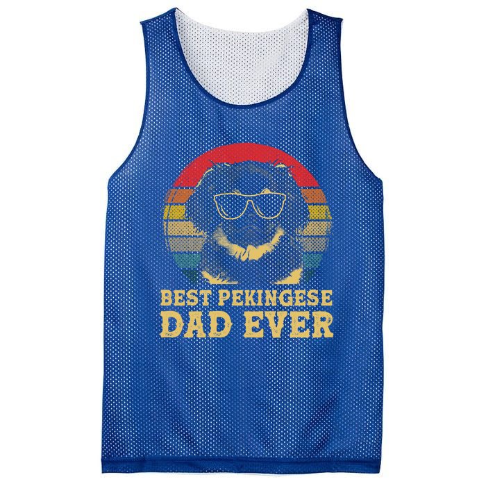 Vintage Best Pekingese Dad Ever Dog Lovers Gift Mesh Reversible Basketball Jersey Tank