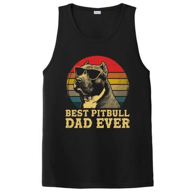 Vintage Best Pitbull Terrier Dad Ever Dog Lovers Funny Gift PosiCharge Competitor Tank