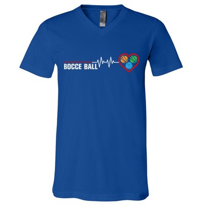 Vintage Bocce Player Bocce Ball Fans Bocce Ball Player Gift V-Neck T-Shirt