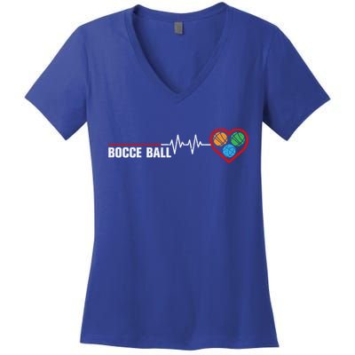 Vintage Bocce Player Bocce Ball Fans Bocce Ball Player Gift Women's V-Neck T-Shirt