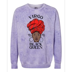 Virgo Black Queen Zodiac Sign Meaningful Gift Colorblast Crewneck Sweatshirt