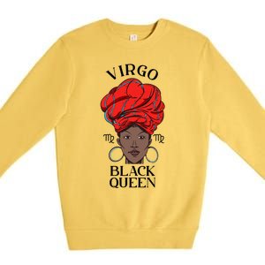 Virgo Black Queen Zodiac Sign Meaningful Gift Premium Crewneck Sweatshirt