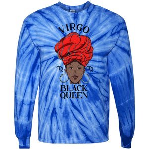 Virgo Black Queen Zodiac Sign Meaningful Gift Tie-Dye Long Sleeve Shirt