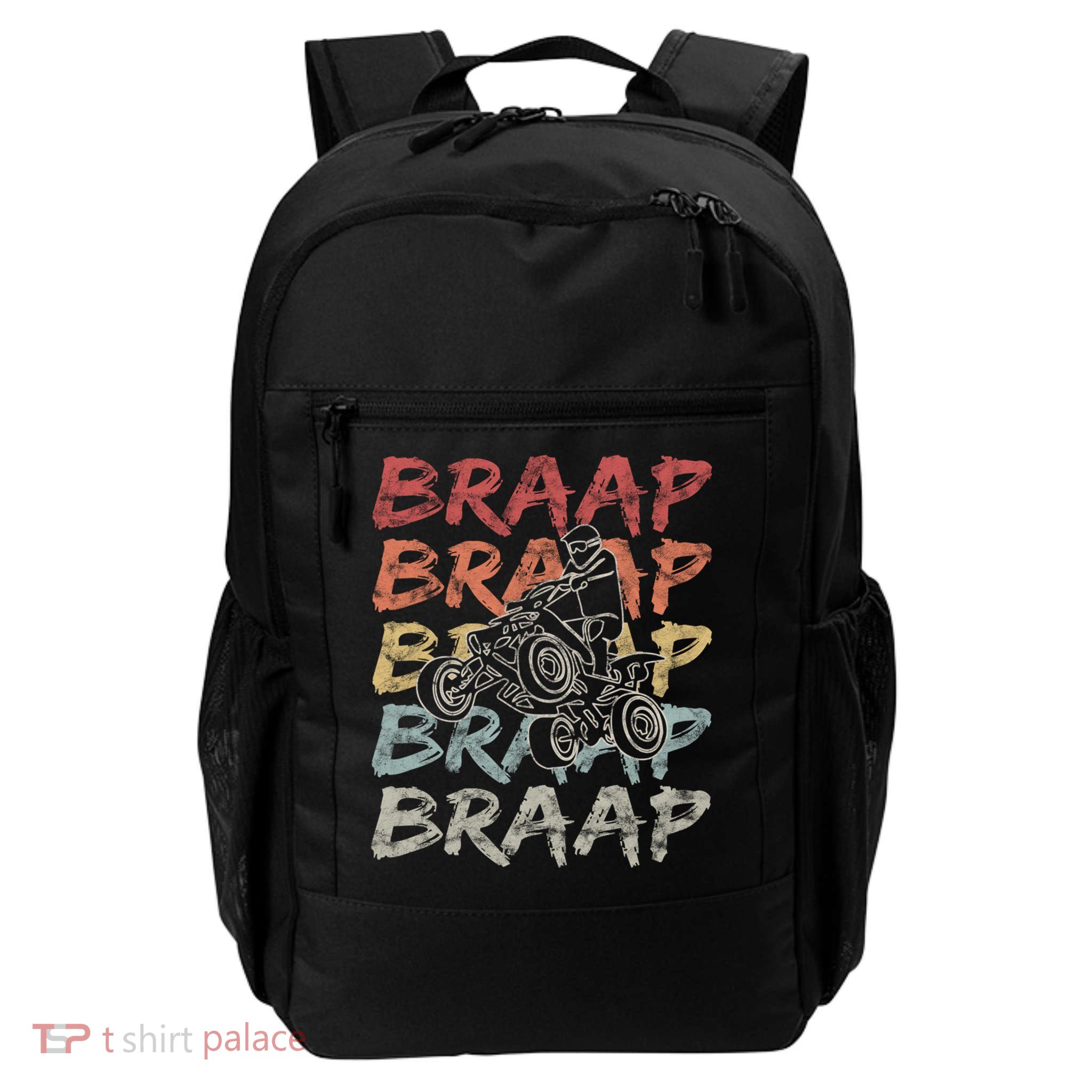 Vintage Braap Quad Biker Gift I Atv Four Wheeler Quad Bike Gift Backpack