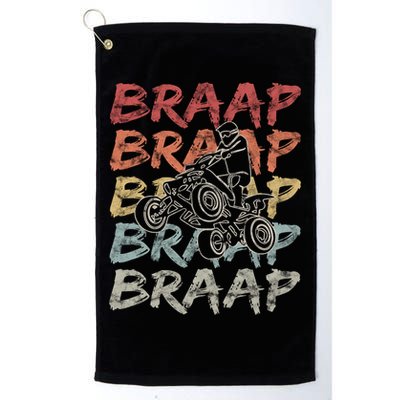 Vintage Braap Quad Biker Gift I Atv Four Wheeler Quad Bike Gift Golf Towel