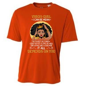 Virgo Black Queen August September Birthday Funny Gift Cooling Performance Crew T-Shirt