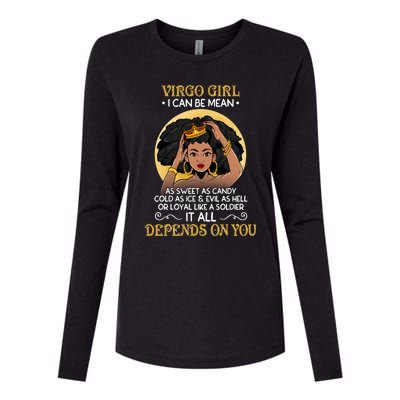 Virgo Black Queen August September Birthday Funny Gift Womens Cotton Relaxed Long Sleeve T-Shirt