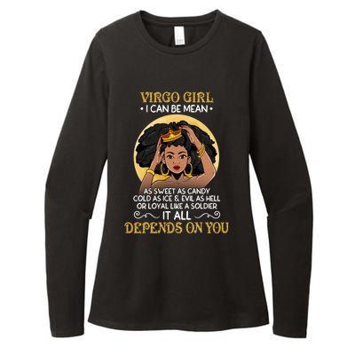 Virgo Black Queen August September Birthday Funny Gift Womens CVC Long Sleeve Shirt