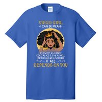 Virgo Black Queen August September Birthday Funny Gift Tall T-Shirt