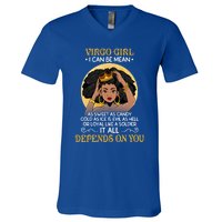 Virgo Black Queen August September Birthday Funny Gift V-Neck T-Shirt