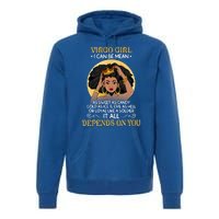 Virgo Black Queen August September Birthday Funny Gift Premium Hoodie