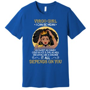 Virgo Black Queen August September Birthday Funny Gift Premium T-Shirt