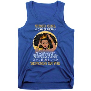 Virgo Black Queen August September Birthday Funny Gift Tank Top