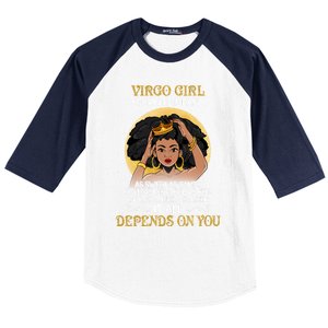 Virgo Black Queen August September Birthday Funny Gift Baseball Sleeve Shirt