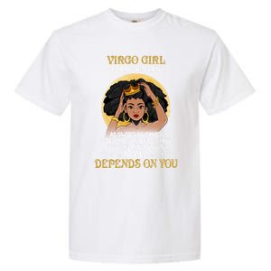 Virgo Black Queen August September Birthday Funny Gift Garment-Dyed Heavyweight T-Shirt