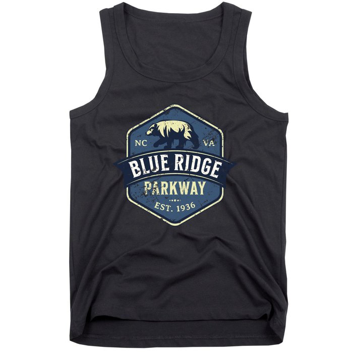 Vintage Blue Ridge Parkway BRP North Carolina and Virginia Tank Top