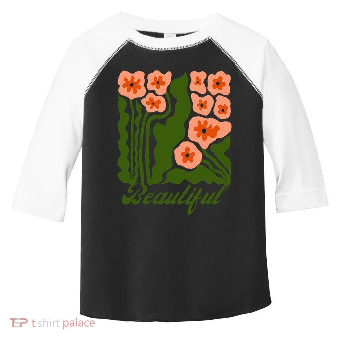 Vintage Blossoms Retro Flower Power Toddler Fine Jersey T-Shirt