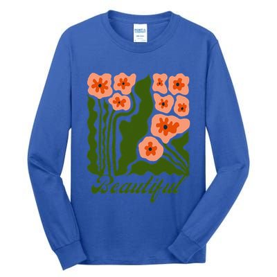 Vintage Blossoms Retro Flower Power Tall Long Sleeve T-Shirt
