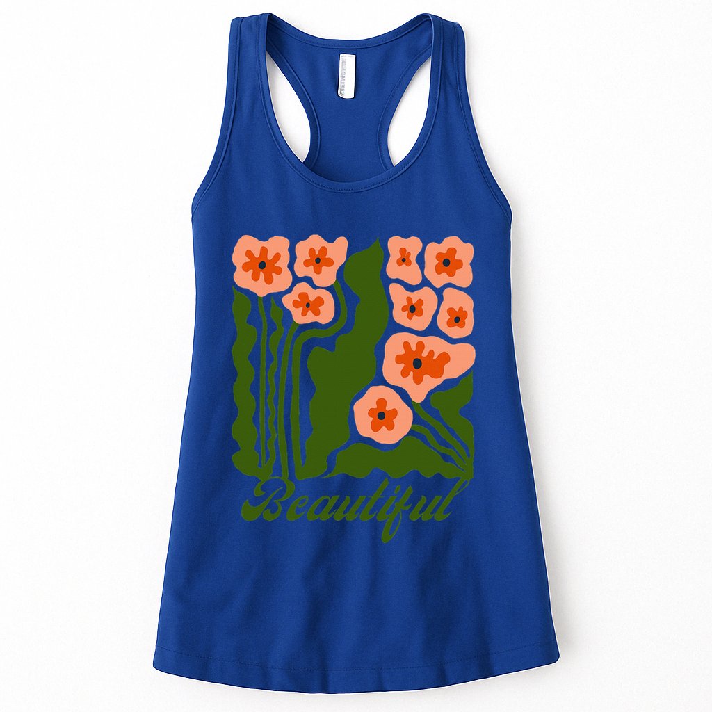 Vintage Blossoms Retro Flower Power Womens Tank Top