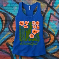 Vintage Blossoms Retro Flower Power Womens Tank Top