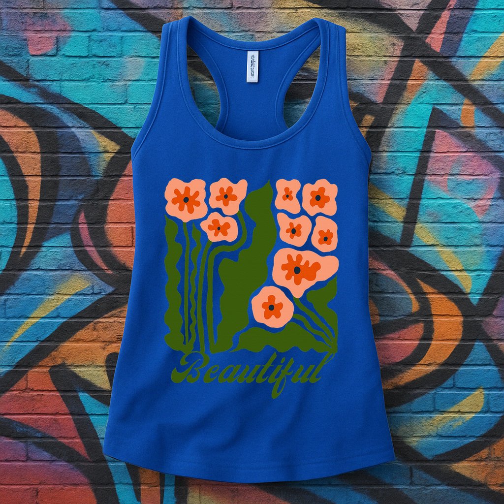 Vintage Blossoms Retro Flower Power Womens Tank Top
