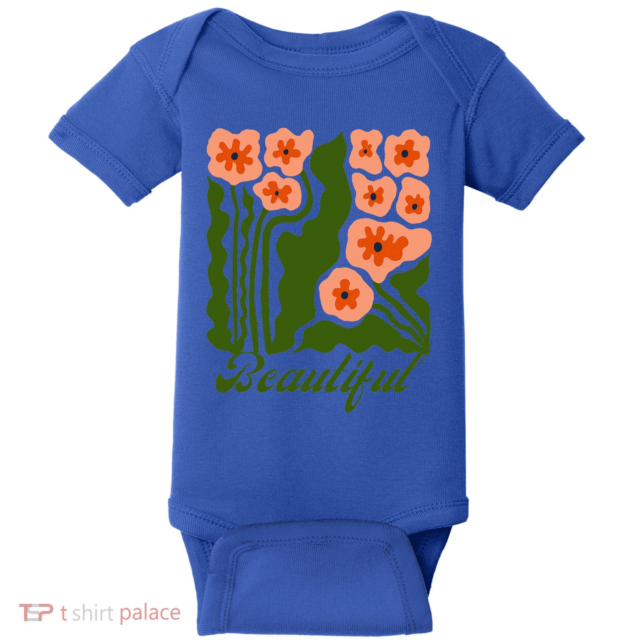Vintage Blossoms Retro Flower Power Baby Bodysuit
