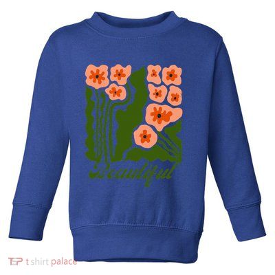 Vintage Blossoms Retro Flower Power Toddler Sweatshirt