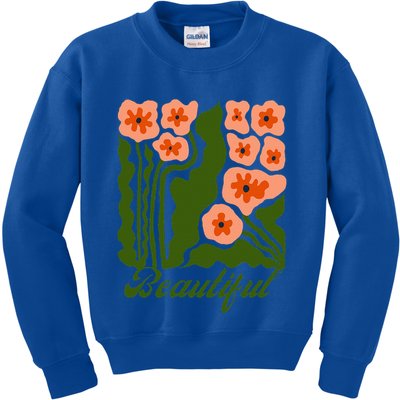 Vintage Blossoms Retro Flower Power Kids Sweatshirt