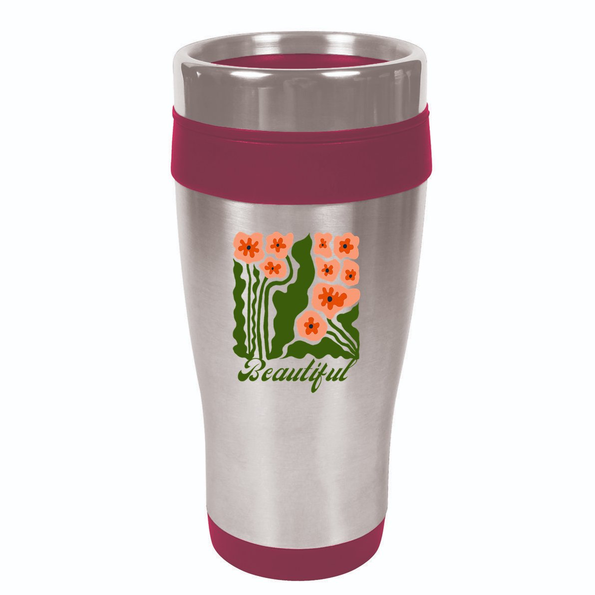 Vintage Blossoms Retro Flower Power 16oz Travel Tumbler