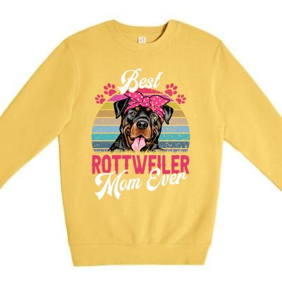 Vintage Best Rottweiler Mom Ever Gift Premium Crewneck Sweatshirt