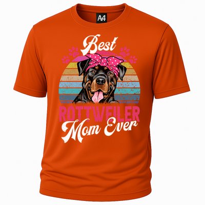 Vintage Best Rottweiler Mom Ever Gift Cooling Performance Crew T-Shirt