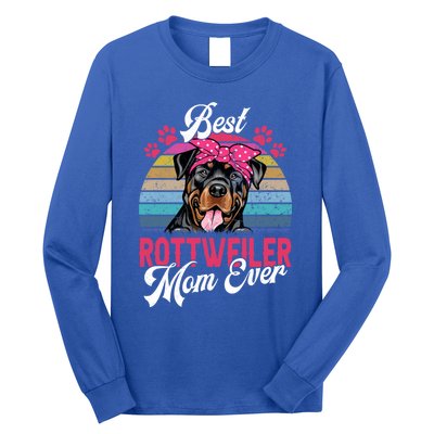 Vintage Best Rottweiler Mom Ever Gift Long Sleeve Shirt