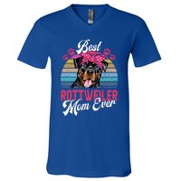 Vintage Best Rottweiler Mom Ever Gift V-Neck T-Shirt