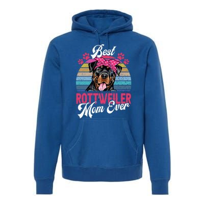 Vintage Best Rottweiler Mom Ever Gift Premium Hoodie