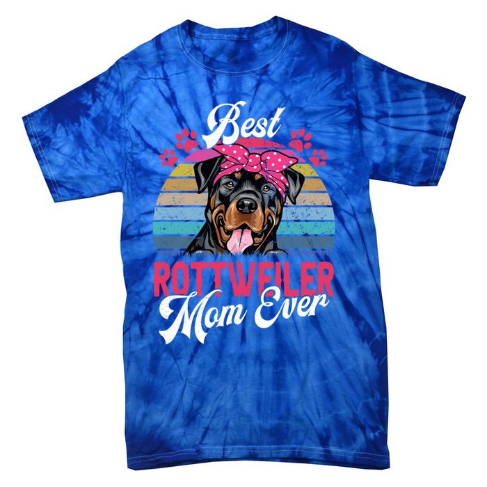 Vintage Best Rottweiler Mom Ever Gift Tie-Dye T-Shirt