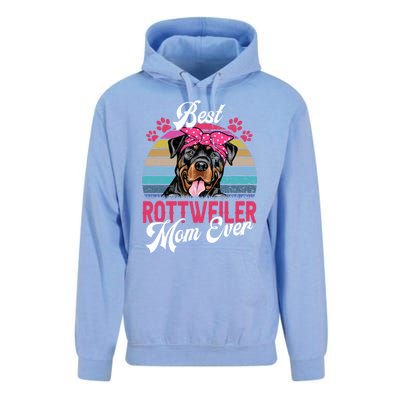 Vintage Best Rottweiler Mom Ever Gift Unisex Surf Hoodie