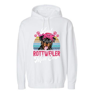 Vintage Best Rottweiler Mom Ever Gift Garment-Dyed Fleece Hoodie