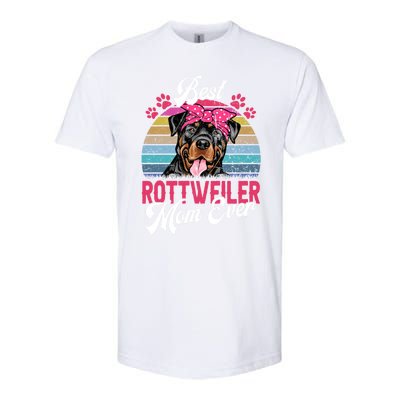 Vintage Best Rottweiler Mom Ever Gift Softstyle CVC T-Shirt