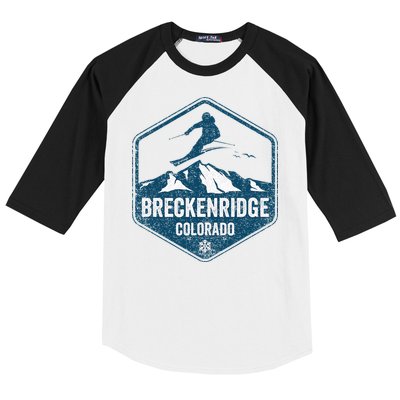 Vintage Breckenridge Retro Logo Ski Baseball Sleeve Shirt