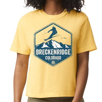 Vintage Breckenridge Retro Logo Ski Comfort Colors Boxy T-Shirt