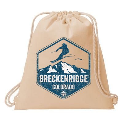 Vintage Breckenridge Retro Logo Ski Drawstring Bag