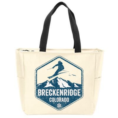 Vintage Breckenridge Retro Logo Ski Zip Tote Bag