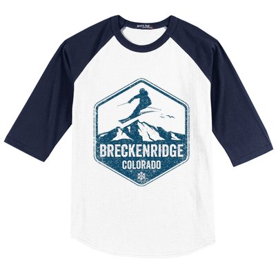 Vintage Breckenridge Retro Logo Ski Baseball Sleeve Shirt