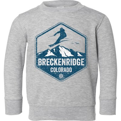 Vintage Breckenridge Retro Logo Ski Toddler Sweatshirt