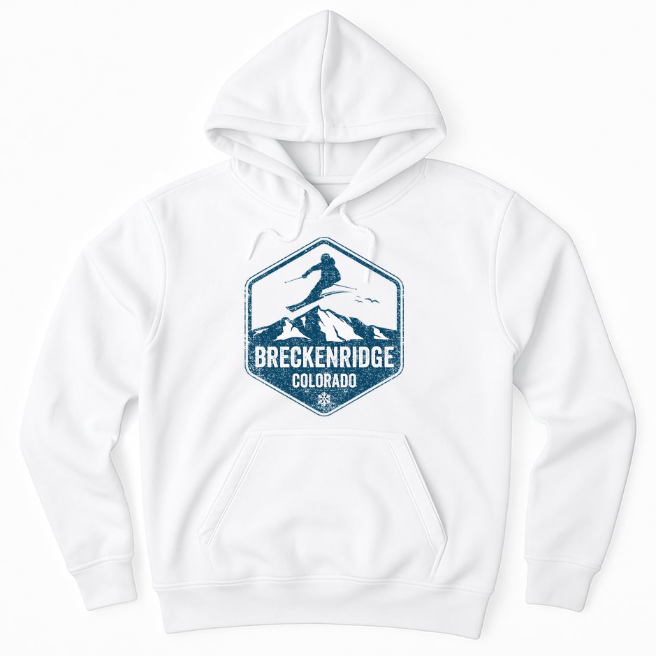 Vintage Breckenridge Retro Logo Ski Hoodie