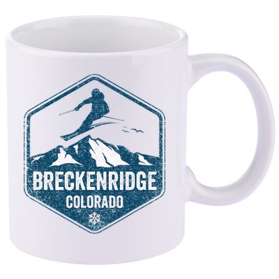 Vintage Breckenridge Retro Logo Ski 11oz C Handle Ceramic Mug
