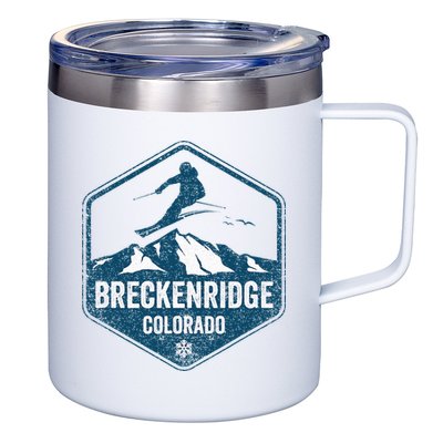 Vintage Breckenridge Retro Logo Ski 12oz Stainless Steel Coffee Mug